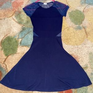 Garage blue short sleeve skater dress